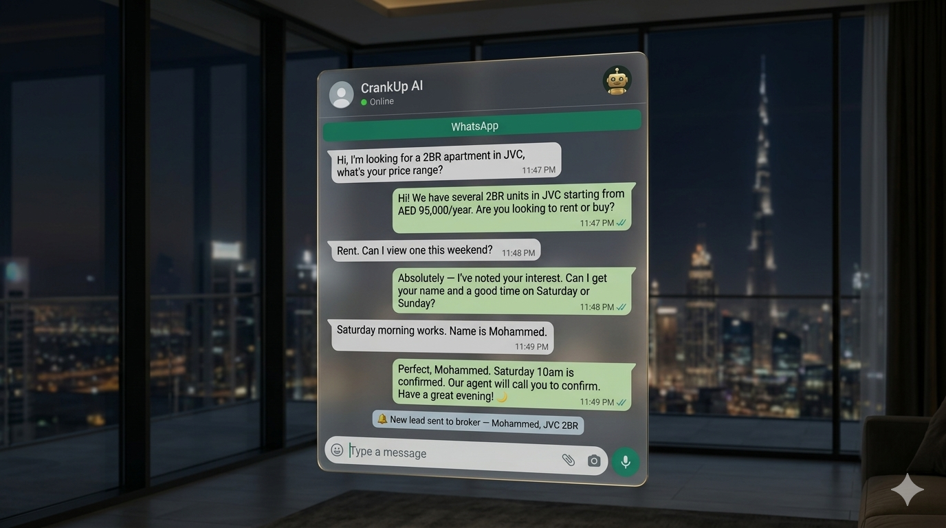 WhatsApp AI chatbot for Dubai real estate